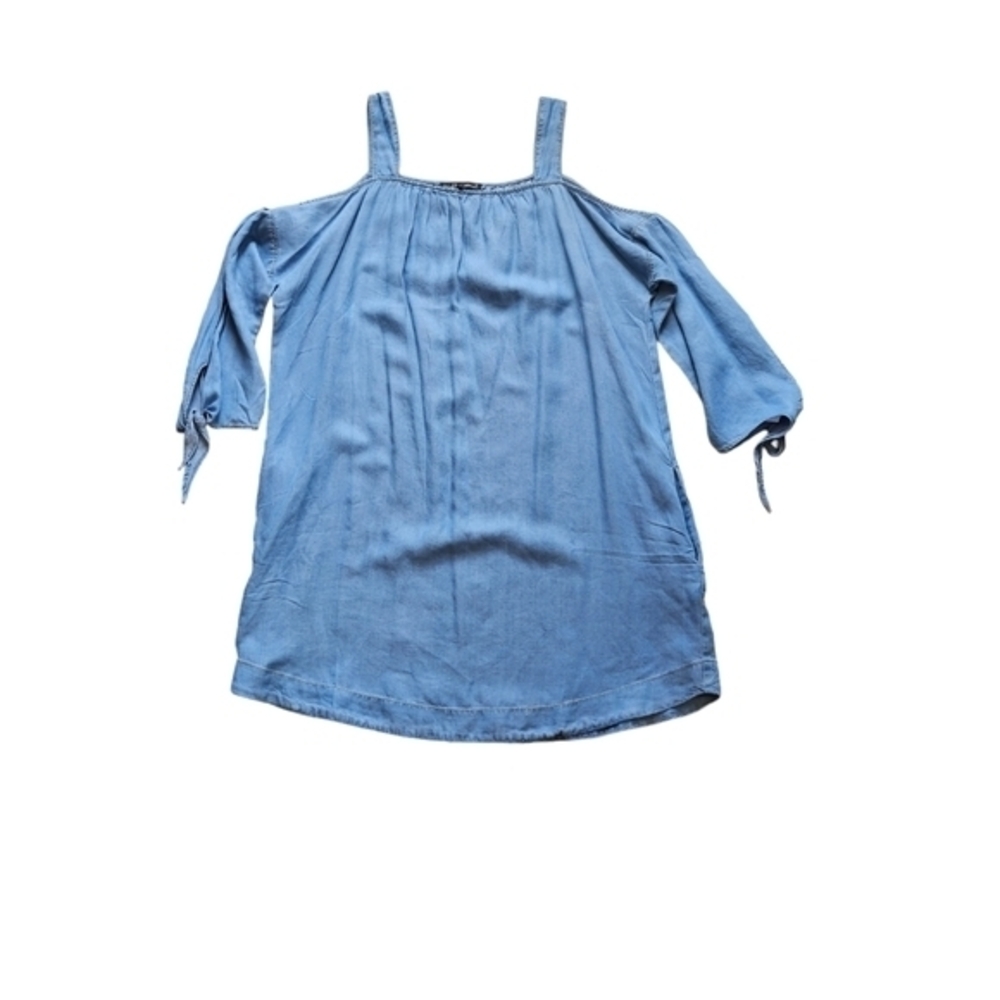 NWT Wishlist apperal 100%‎ Tencel key hole tie drop sleeve relaxed tunic dress S